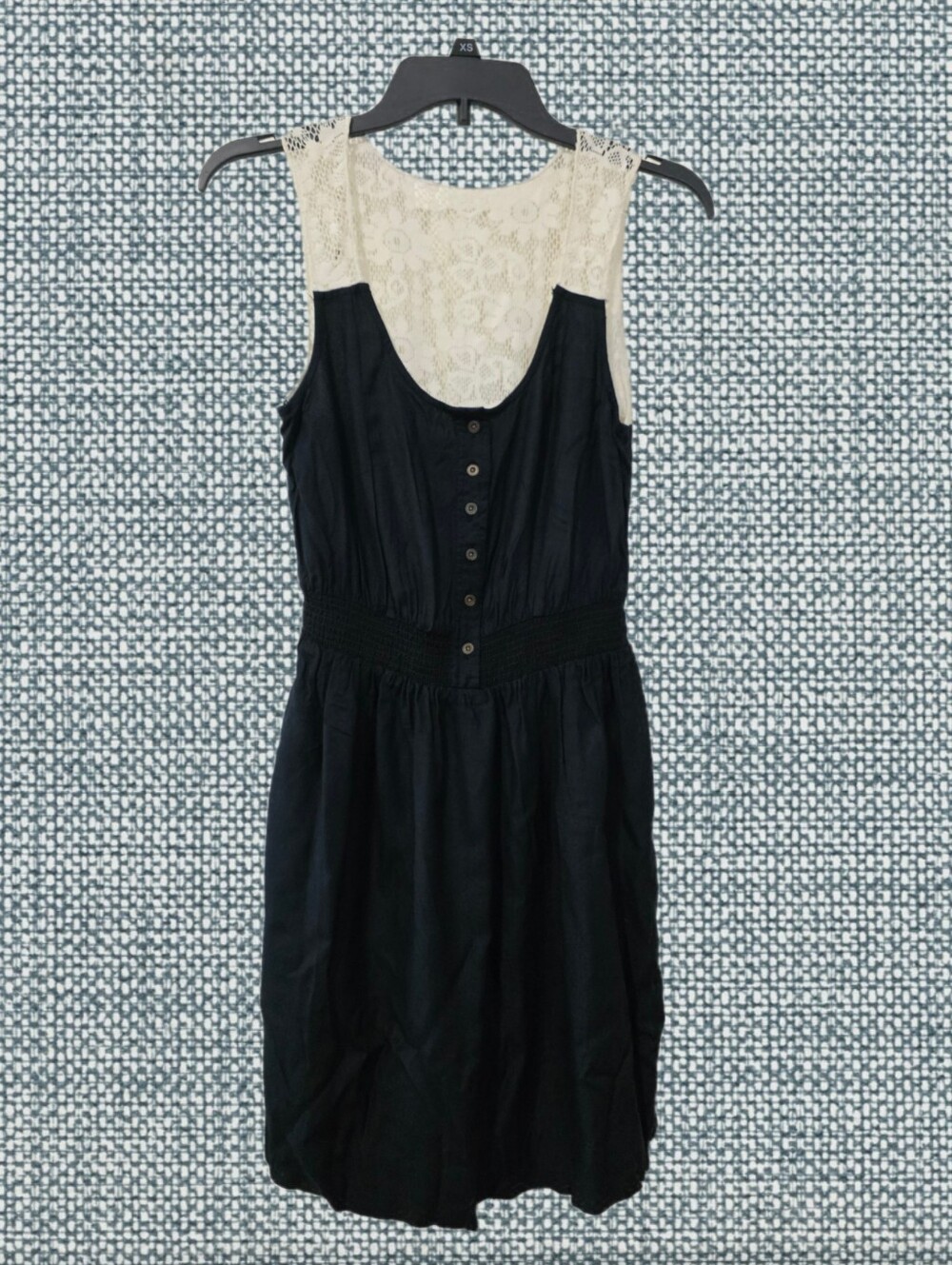 Charlotte Russe Navy Dress with Lace Yoke
